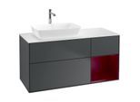 Villeroy und Boch Finion Waschtischunterschrank F811HBHG 120cm, Abdeckplatte white matt, Regale Peony matt lacquer, Midnight Blue Matt Lacquer