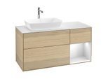 Villeroy und Boch Finion Waschtischunterschrank G811MTPC 120cm, Abdeckplatte white matt, Emotion, Regale White matt lacquer, Oak Veneer