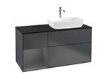 Villeroy und Boch Finion Waschtischunterschrank G802GKHG 120cm, Abdeckplatte black matt, Emotion, Regale Anthracite matt lacquer, Midnight Blue Matt Lacquer