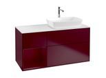 Villeroy und Boch Finion Waschtischunterschrank G801HBHB 120cm, Abdeckplatte white matt, Emotion, Regale Peony matt lacquer, Peony Matt