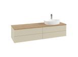 Villeroy und Boch Antao Waschtisch-Unterschrank K27151HJ 160x36x50cm, Hahnloch, Waschbeckenplattenfarbe honey oak, silk grey matt lacquer