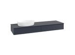 Villeroy und Boch Antao Waschtisch-Unterschrank L15110HG mit Beleuchtung mit Struktur, 160x19x50cm, Waschbeckenplattenfarbe Lack, midnight blue matt lacquer