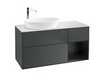 Villeroy und Boch Finion Waschtischunterschrank G931PDHG 120cm, Abdeckplatte white matt, Emotion, Regale Black matt lacquer, Midnight Blue Matt Lacquer