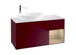 Villeroy und Boch Finion Waschtischunterschrank F931PCHB 120cm, Abdeckplatte white matt, Regale Oak Veneer, Peony Matt