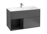Villeroy und Boch Finion Waschtischunterschrank F030PDGK 99,6x59,1x49,8cm, Regal links Black matt lacquer, Anthracite matt