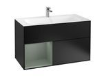 Villeroy und Boch Finion Waschtischunterschrank F030GMPD 99,6x59,1x49,8cm, Regal links Olive Matt Lacquer, Black matt lacquer