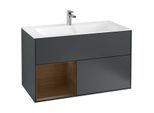 Villeroy und Boch Finion Waschtischunterschrank F030GNHG 99,6x59,1x49,8cm, Regal links Walnut veneer, Midnight Blue Matt Lacquer