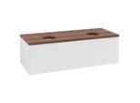 Villeroy und Boch Antao Waschtisch-Unterschrank K35152GF 120x36x50cm, Hahnloch, Waschbeckenplattenfarbe warm walnut, glossy white lacquer