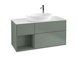 Villeroy und Boch Finion Waschtischunterschrank G941GMGM 120cm, Abdeckplatte white matt, Emotion, Regale Olive matt lacquer, Olive Matt Lacquer