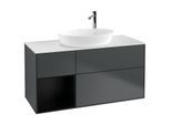 Villeroy und Boch Finion Waschtischunterschrank G941PDHG 120cm, Abdeckplatte white matt, Emotion, Regale Black matt lacquer, Midnight Blue Matt Lacquer