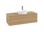 Villeroy und Boch Waschtisch-Unterschrank K32151HN 120x36x50cm, Hahnloch, Waschbeckenplattenfarbe honey oak, honey oak