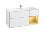 Villeroy und Boch Finion Waschtischunterschrank F070HFGF 119,6x59,1cm, Regal rechts Gold matt, Glossy white lacquer