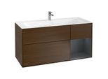 Villeroy und Boch Finion Waschtischunterschrank F070HGGN 119,6x59,1cm, Regal rechts Midnight Blue Matt Lacquer, Walnut veneer