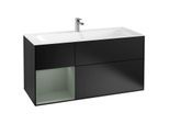 Villeroy und Boch Finion Waschtischunterschrank F060GMPD 119,6x59,1cm, Regal links Olive Matt Lacquer, Black matt lacquer