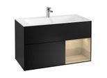 Villeroy und Boch Finion Waschtischunterschrank G040PCPD 99,6x59,1cm, Emotion, Regal rechts Oak Veneer, Black matt lacquer
