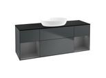 Villeroy und Boch Finion Waschtischunterschrank GD02GKHG 120cm, Abdeckplatte black matt, Emotion, Regale Anthracite matt lacquer, Midnight Blue Matt Lacquer