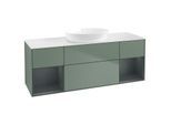 Villeroy und Boch Finion Waschtischunterschrank GD01HGGM 120cm, Abdeckplatte white matt, Emotion, Regale Midnight matt lacquer, Olive Matt Lacquer