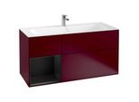 Villeroy und Boch Finion Waschtischunterschrank G060PDHB 119,6x59,1cm, Emotion, Regal links Black matt lacquer, Peony Matt