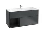 Villeroy und Boch Finion Waschtischunterschrank G060PDHG 119,6x59,1cm, Emotion, Regal links Black matt lacquer, Midnight Blue Matt Lacquer