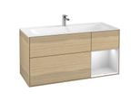 Villeroy und Boch Finion Waschtischunterschrank G070MTPC 119,6x59,1cm, Emotion, Regal rechts White matt lacquer, Oak Veneer
