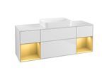 Villeroy und Boch Finion Waschtischunterschrank G741HFMT 160x60,3x50,1cm, Regale Gold matt lacquer, White matt lacquer