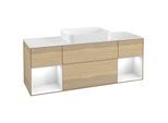 Villeroy und Boch Finion Waschtischunterschrank G741GFPC 160x60,3x50,1cm, Regale Glossy white lacquer, Oak Veneer