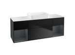 Villeroy und Boch Finion Waschtischunterschrank G741HGPD 160x60,3x50,1cm, Regale Midnight matt lacquer, Black matt lacquer