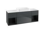 Villeroy und Boch Finion Waschtischunterschrank G741PDHG 160x60,3x50,1cm, Regale Black matt lacquer, Midnight Blue Matt Lacquer