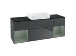 Villeroy und Boch Finion Waschtischunterschrank G742GMHG 160x60,3x50,1cm, Regale Olive matt lacquer, Midnight Blue Matt Lacquer