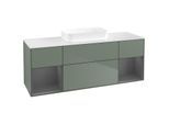 Villeroy und Boch Finion Waschtischunterschrank F741GKGM 160x60,3x50,1cm, Regale Anthracite matt lacquer, Olive Matt Lacquer