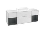 Villeroy und Boch Finion Waschtischunterschrank F741HGMT 160x60,3x50,1cm, Regale Midnight matt lacquer, White matt lacquer