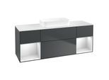 Villeroy und Boch Finion Waschtischunterschrank F741MTHG 160x60,3x50,1cm, Regale White matt lacquer, Midnight Blue Matt Lacquer