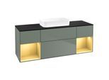 Villeroy und Boch Finion Waschtischunterschrank F742HFGM 160x60,3x50,1cm, Regale Gold matt lacquer, Olive Matt Lacquer