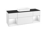 Villeroy und Boch Finion Waschtischunterschrank F742GFGF 160x60,3x50,1cm, Regale Glossy white lacquer, Glossy white lacquer