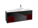 Villeroy und Boch Finion Waschtischunterschrank G981HBPD 160cm, Abdeckplatte white matt, Emotion, Regale Peony matt lacquer, Black matt lacquer