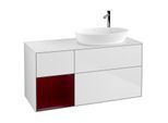 Villeroy und Boch Finion Waschtischunterschrank F921HBMT 120cm, Abdeckplatte white matt, Regale Peony matt lacquer, White matt lacquer