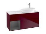 Villeroy und Boch Finion Waschtischunterschrank F921GKHB 120cm, Abdeckplatte white matt, Regale Anthracite matt lacquer, Peony Matt