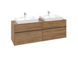 Villeroy und Boch Collaro Waschtischunterschrank C02400RH 160x54,8x50cm, für 2 Waschtische, Kansas Oak