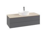 Villeroy & Boch Antao Waschtischunterschrank 1200x360x500mm L21153GK mit Beleuchtung mit Struktur FK/AP: GK/3