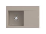 Villeroy und Boch Subway Style 45 Flat Einbauspüle 334801AM links, mit Ablaufgarnitur, Handbetätigung, almond CeramicPlus, 78 x 51 cm