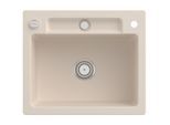 Villeroy und Boch Siluet Spüle 334602FU mit Ablaufgarnitur und Exzenterbetätigung, Ivory