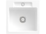 Villeroy und Boch Siluet Flächenbündige Spüle 33451FRW mit Ablaufgarnitur und Handbetätigung, Stone White