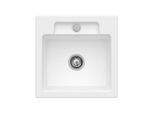Villeroy und Boch Siluet Flächenbündige Spüle 33452FRW mit Ablaufgarnitur und Exzenterbetätigung, Stone White