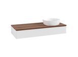 Villeroy und Boch Antao Waschtisch-Unterschrank K12112GF 120x19x50cm, Waschbeckenplattenfarbe warm walnut, glossy white lacquer