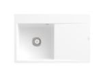Villeroy und Boch Subway Style 45 Flat Flächenbündige Spüle 33481FRW links, mit Ablaufgarnitur, Handbetätigung, stone white CeramicPlus, 78 x 51 cm
