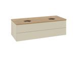 Villeroy und Boch Antao Waschtisch-Unterschrank K24051HJ 120x36x50cm, Hahnloch, Waschbeckenplattenfarbe honey oak, silk grey matt lacquer