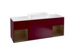 Villeroy und Boch Finion Waschtischunterschrank F331GNHB 160x60,3cm, Abdeckplatte white matt, Regale Walnut veneer, Peony Matt