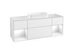Villeroy und Boch Finion Waschtischunterschrank F331GFGF 160x60,3cm, Abdeckplatte white matt, Regale Glossy white lacquer, Glossy white lacquer