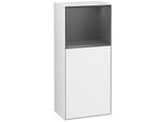 Villeroy und Boch Finion Seitenschrank G510GKGF 41,8x93,6cm, rechts, Emotion, Regal oben Anthracite matt, Glossy white lacquer