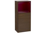Villeroy und Boch Finion Seitenschrank F500HBGN 41,8x93,6x27cm, links, Regal oben Peony Matt, Walnut veneer